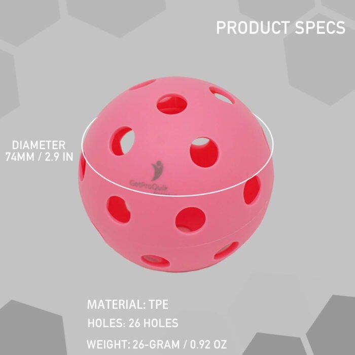 26 hole pickleball balls- specs