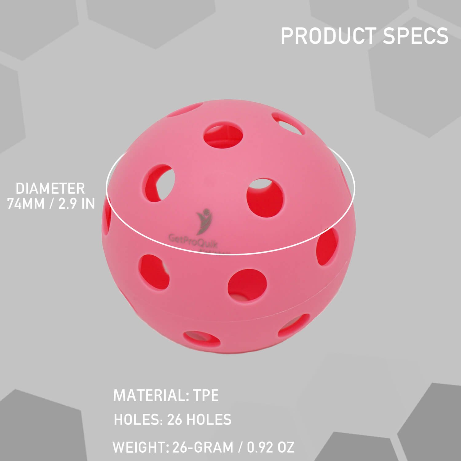 26 hole pickleball balls- specs