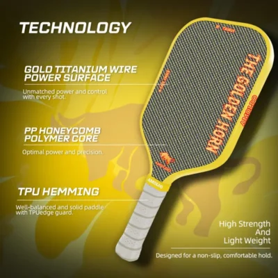 AMOLDO Titanium T800 Carbon Fiber Pickleball Paddle - Image 5