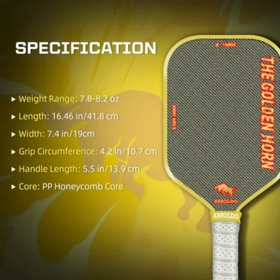 AMOLDO Titanium T800 Carbon Fiber Pickleball Paddle - Image 3