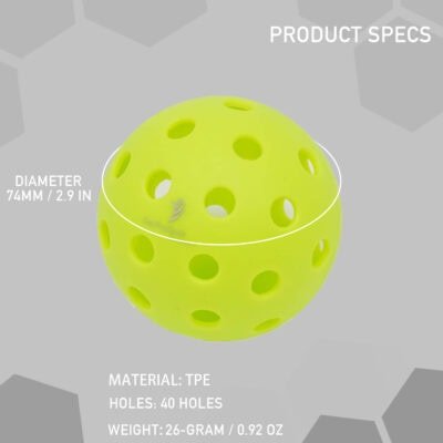 GetProQuik Outdoor Pickleball Balls - 40 Holes-specs