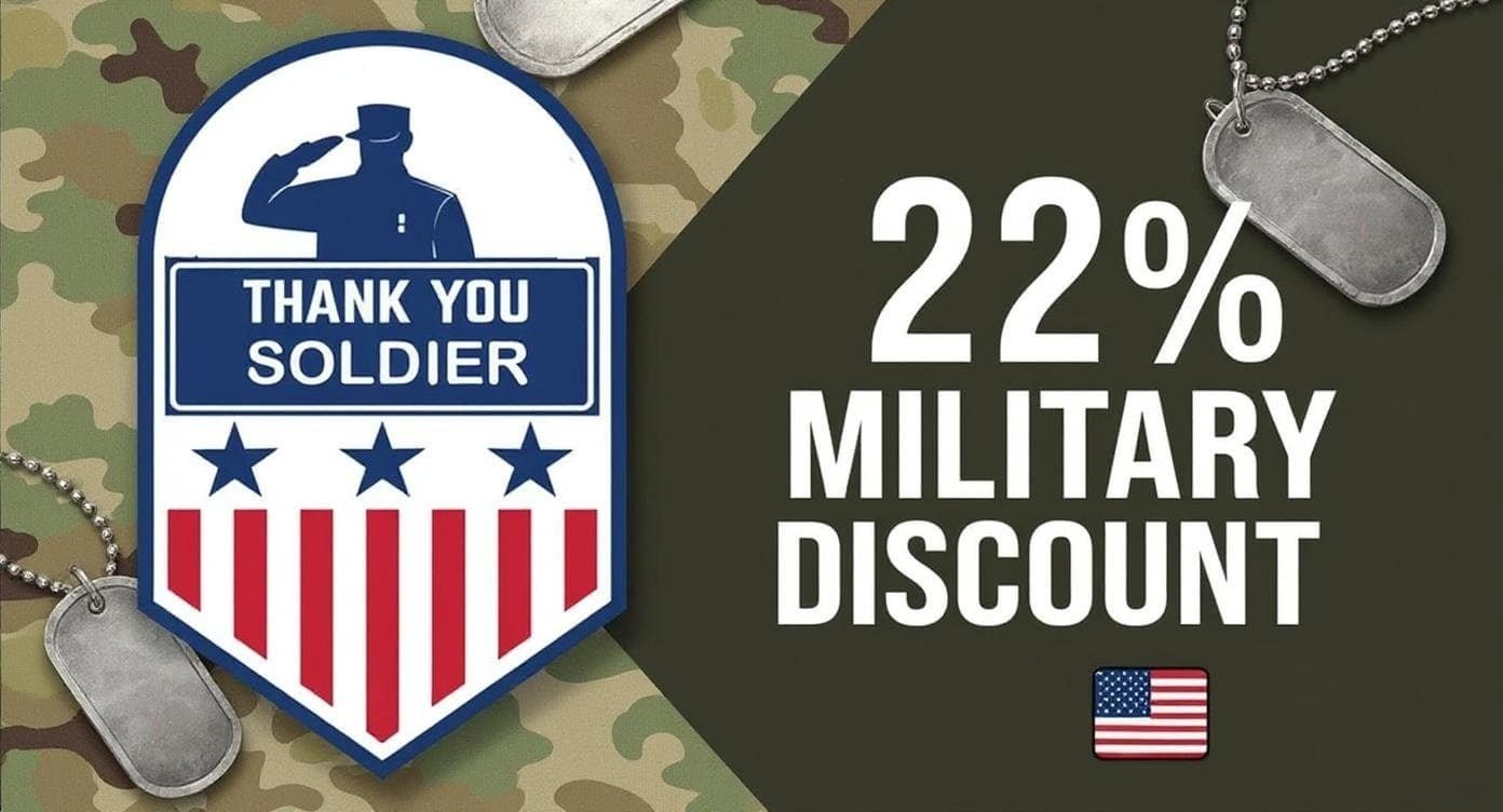 Create a military discount promotional image