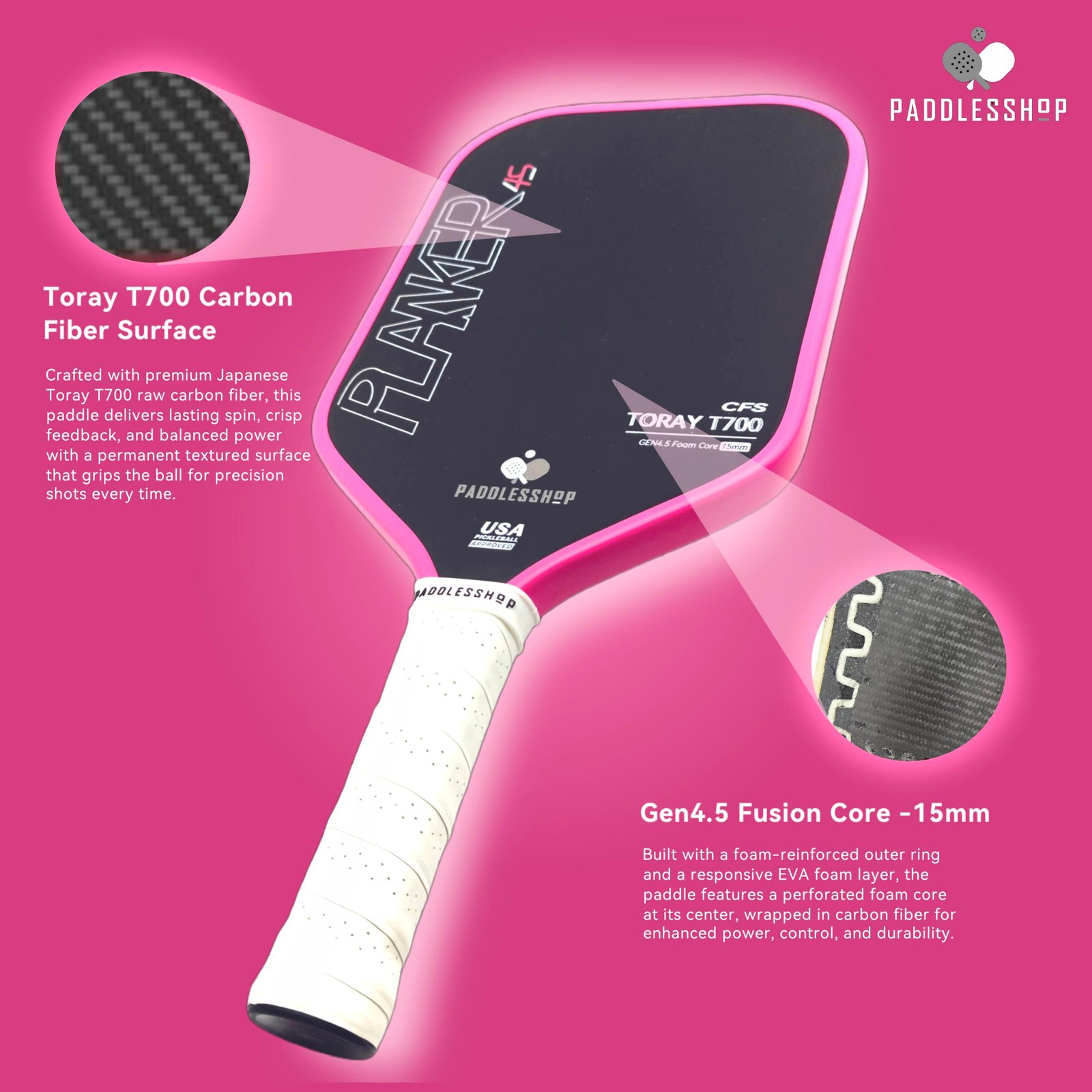 Planker 4S 15MM Paddle Toray T700 CFS Foam Core