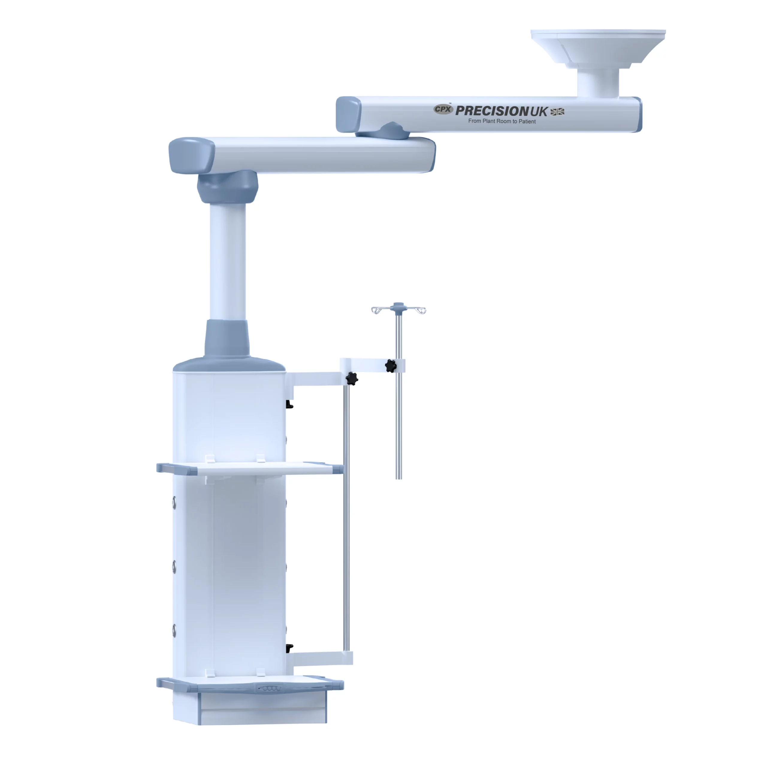 A CPX Double Arm Multi-Movement Medical Pendant on a plain white background