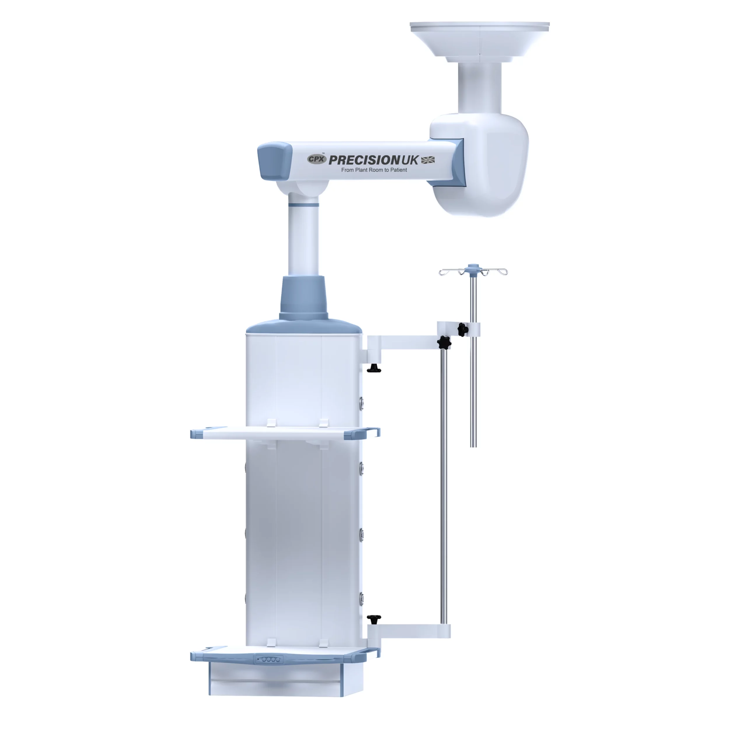 A CPX Single Vertical Lift Multi-Movement Medical Pendant on a plain white background