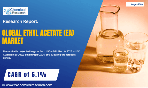 Global Ethyl Acetate (EA) Market to Reach USD 7.12 Billion by 2032, Exhibiting a CAGR of 6.1%