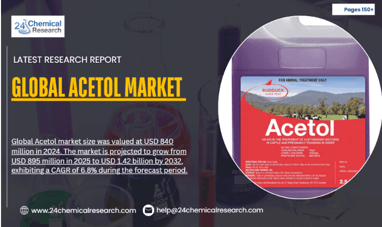 Global Acetol Market to Reach USD 1.42 Billion by 2032, Exhibiting a CAGR of 6.8%