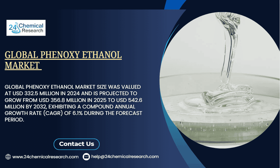 Global Phenoxy Ethanol Market to Reach USD 542.6 Million by 2032, Exhibiting a CAGR of 6.1%