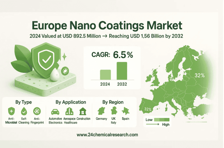 Europe Nano Coatings Market to Reach USD 1.56 Billion by 2032, Exhibiting a CAGR of 6.5%