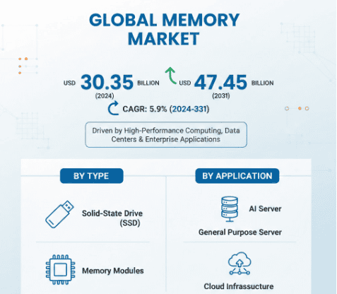 Server Memory Market Growth Analysis, Dynamics, Key Players and Innovations, Outlook and Forecast 2025–2032
