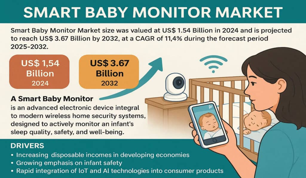 Smart Baby Monitor Market to Reach USD 3.67 Billion by 2032, Growing at a CAGR of 11.4%