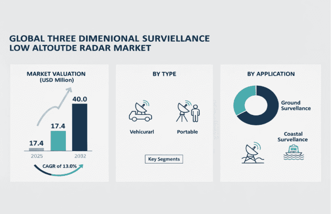 Three Dimensional Surveillance Low Altitude Radar Market to Reach USD 40.0 Million by 2032, Growing at a CAGR of 13.0%