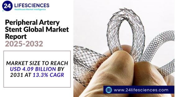 Peripheral Artery Stent Market Size to Reach USD 4.09 Billion by 2031 at 13.3% CAGR: Growth, Forecast, and Key Players