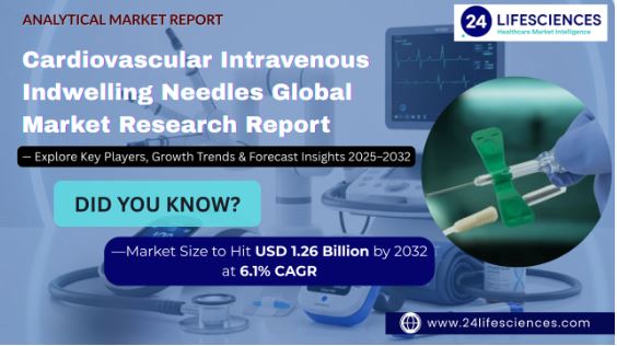 Cardiovascular Intravenous Indwelling Needles Market Size to Hit USD 1.26 Billion by 2032 at 6.1% CAGR