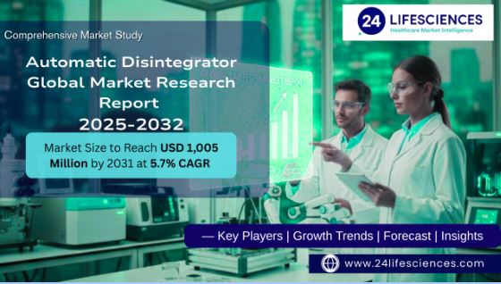 Automatic Disintegrator Market Size to Reach USD 1,005 Million by 2031 at 5.7% CAGR | Key Players, Growth Trends & Forecast Insights