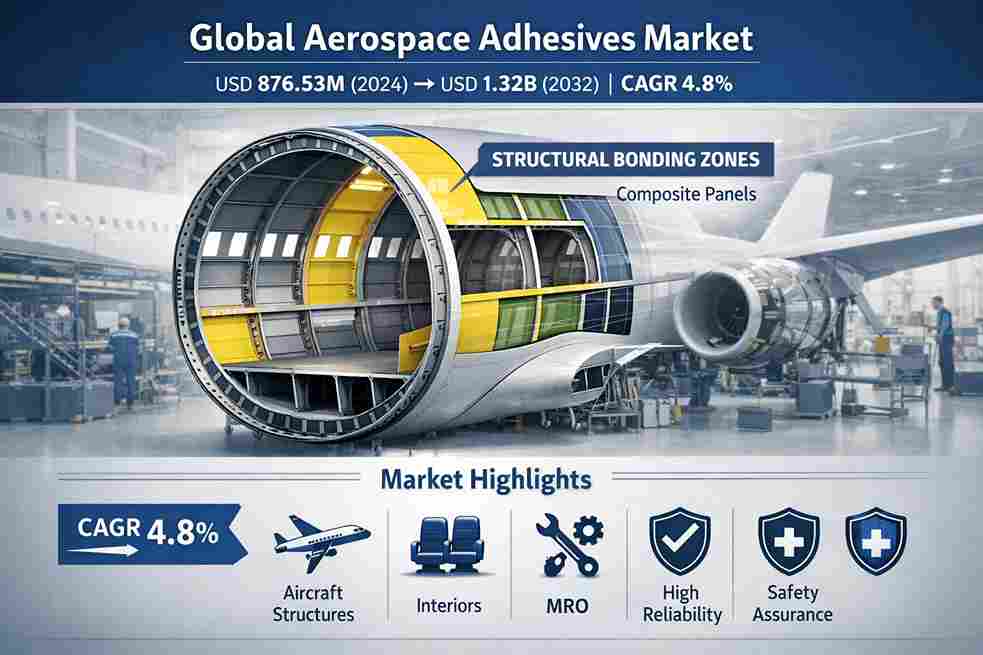 Aerospace Adhesives Market Outlook: Steady Growth Fueled by Lightweighting and New Frontiers to Reach USD 1.32 Billion by 2032