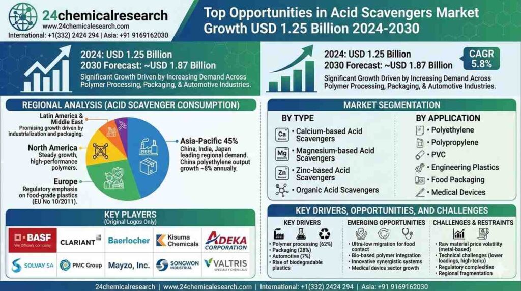 Top Opportunities in Acid Scavengers Market Growth USD 1.25 Billion 2024-2030