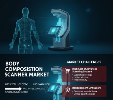 Body Composition Scanner Market to Reach USD 2.44 Billion by 2032, Growing at 8.7% CAGR