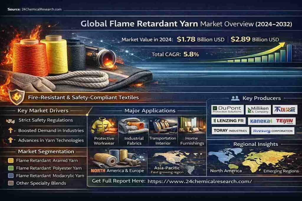 Global Flame Retardant Yarn Market Valued at USD 1.78 Billion in 2024, Poised for Steady Growth