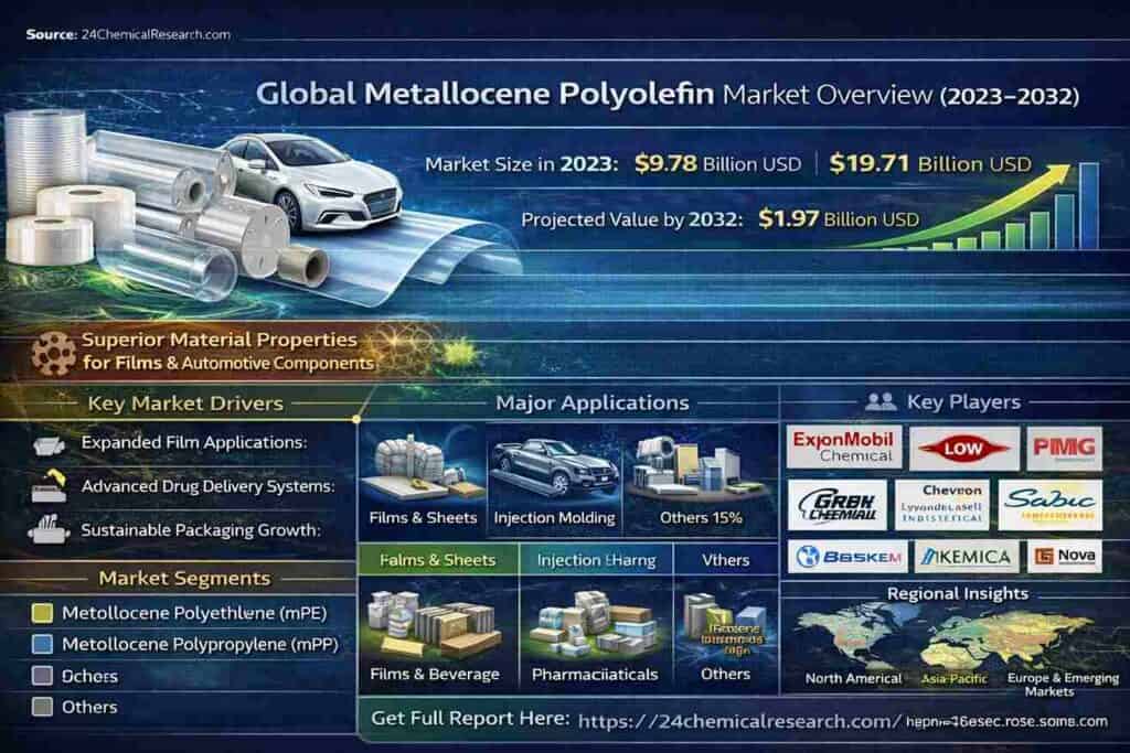 Global Metallocene Polyolefin (mPO) Market to Surge to Nearly USD 19.71 Billion by 2032, Driven by Superior Properties in Packaging Films and Lightweight Automotive Components