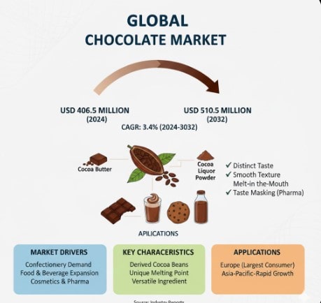 Chocolate Market to Reach USD 510.5 Million by 2032, Growing at 3.4% CAGR