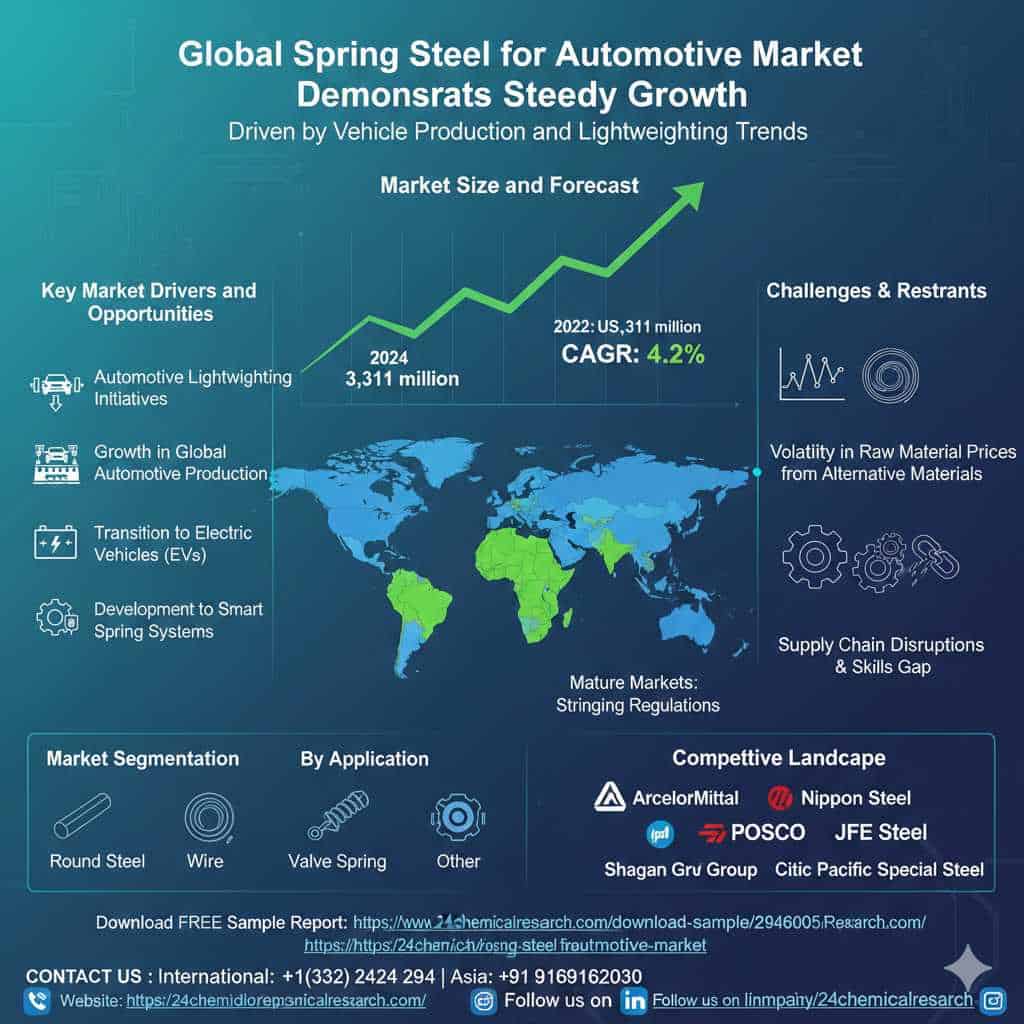 Global Spring Steel for Automotive Market Demonstrates Steady Growth, Driven by Vehicle Production and Lightweighting Trends