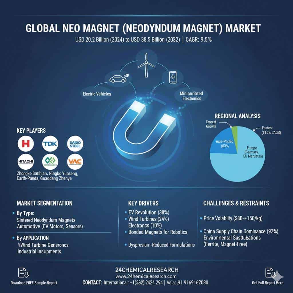 Global Neodymium Magnet Market: USD 20.2 Billion to USD 38.5 Billion at 9.5% CAGR