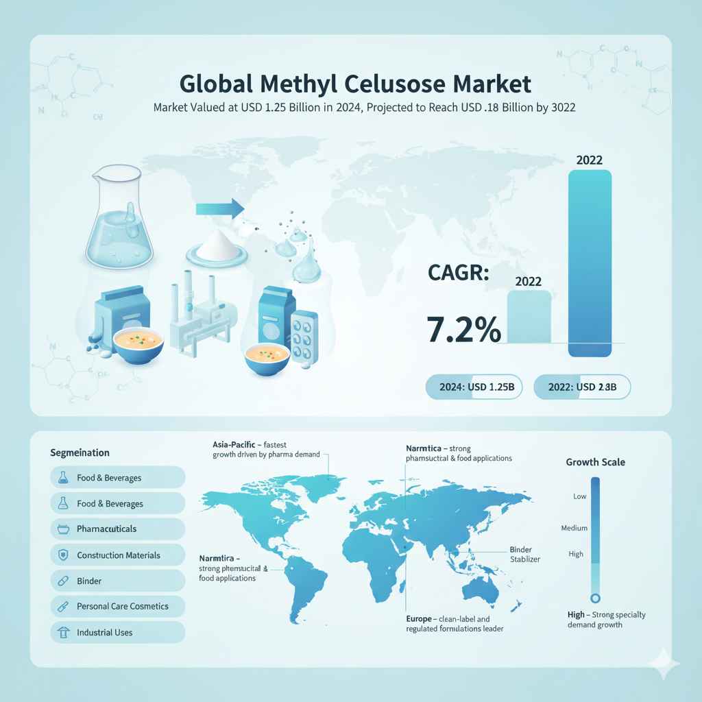 Methyl Cellulose Market on Track to Reach USD 2.18 Billion by 2032, Fueled by Construction and Pharmaceutical Demand