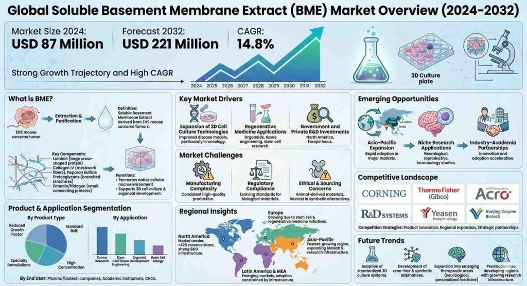 Global Soluble Basement Membrane Extract (BME) Market Outlook 2024–2032 | 14.8% CAGR