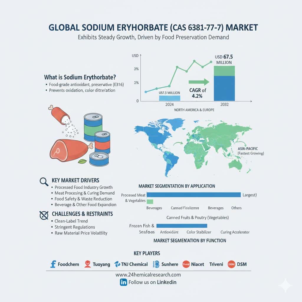 Global Sodium Erythorbate (CAS 6381-77-7) Market Exhibits Steady Growth, Driven by Food Preservation Demand