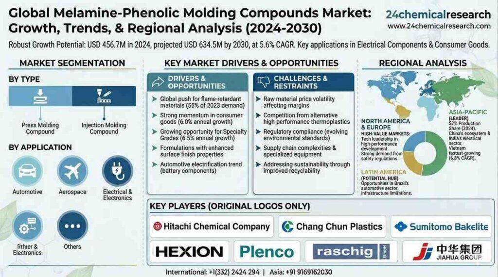 Global Melamine-Phenolic Molding Compounds Market to Reach USD 634.5 Million by 2030
