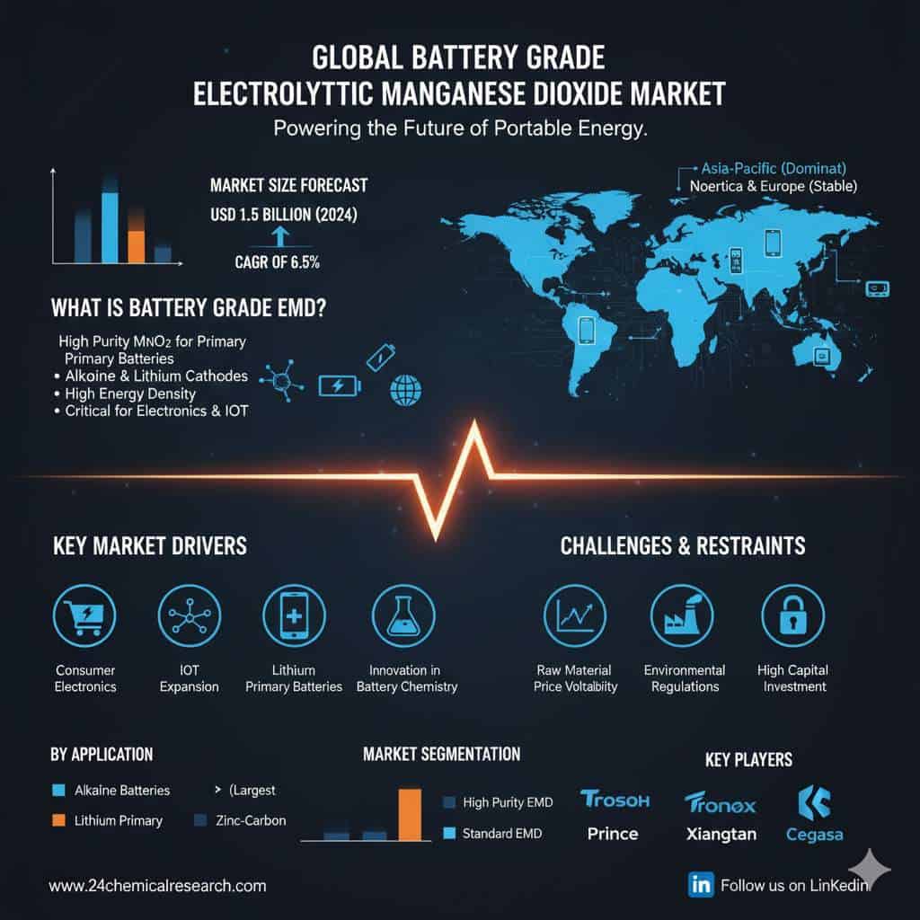 Global Battery Grade Electrolytic Manganese Dioxide Market Experiences Strong Growth, Fueled by Rising Demand for Alkaline and Lithium Batteries