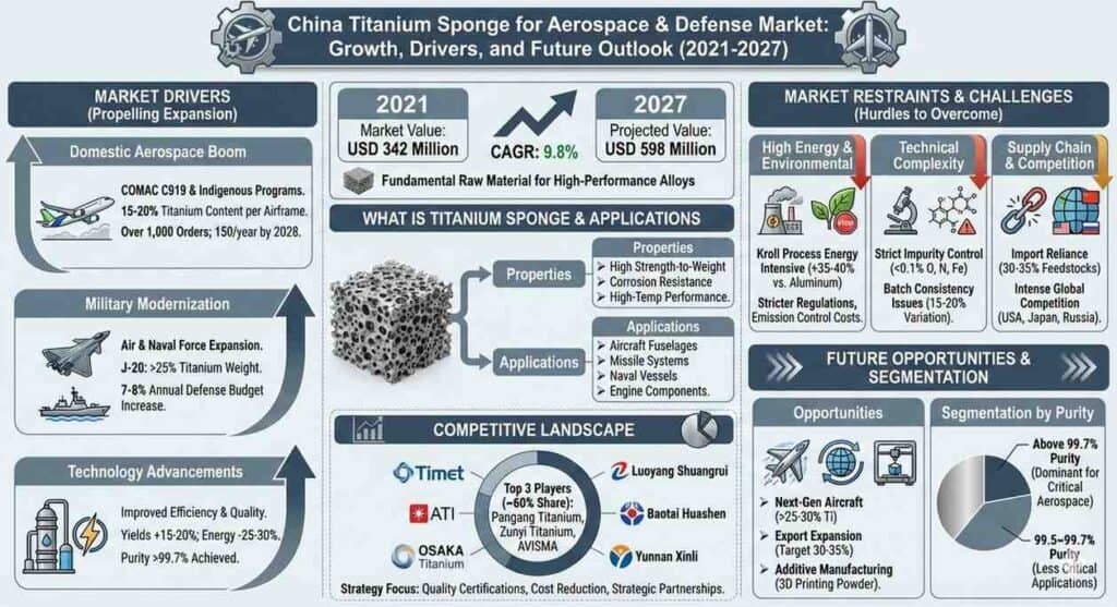 China Titanium Sponge for Aerospace & Defense Market to Reach USD 598 Million by 2027 at 9.8% CAGR