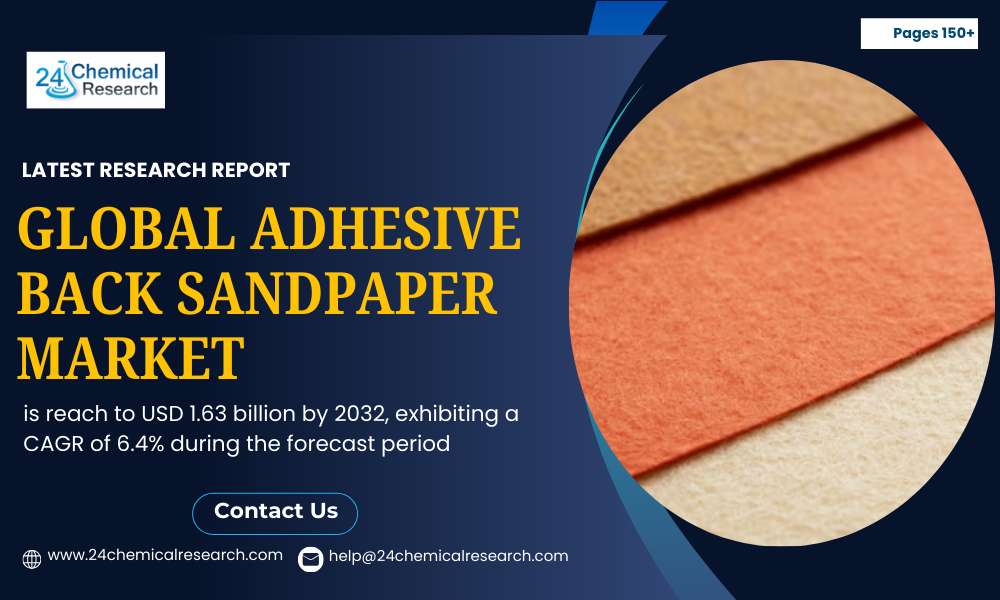 Adhesive Back Sandpaper Market Size to Reach USD 1.63 Billion by 2032 | 6.4% CAGR