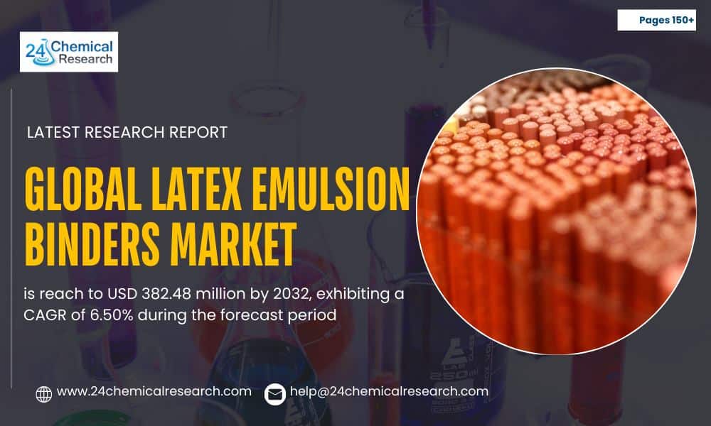 Latex Emulsion Binders Market to Reach USD 382.48 Million by 2032 | 6.5% CAGR Driven by Construction Boom & Low-VOC Demand