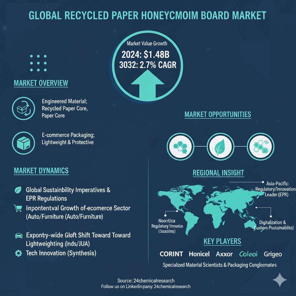 Global Recycled Paper Honeycomb Board Market Set to Dominate: USD 1.48 Billion Milestone by 2032 Fueled by Eco-Friendly Surge