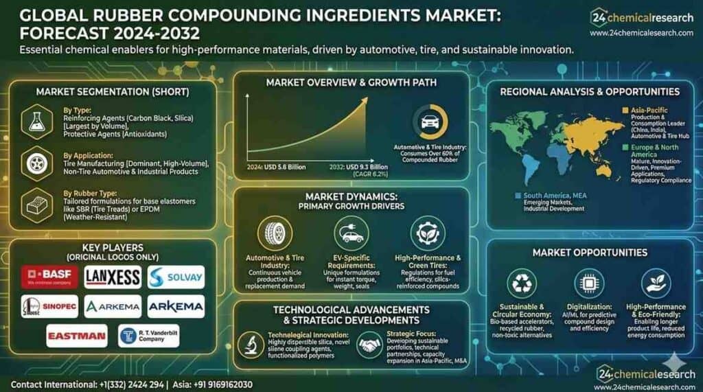 Global Rubber Compounding Ingredients Market Valued at USD 6.1 Billion in 2025