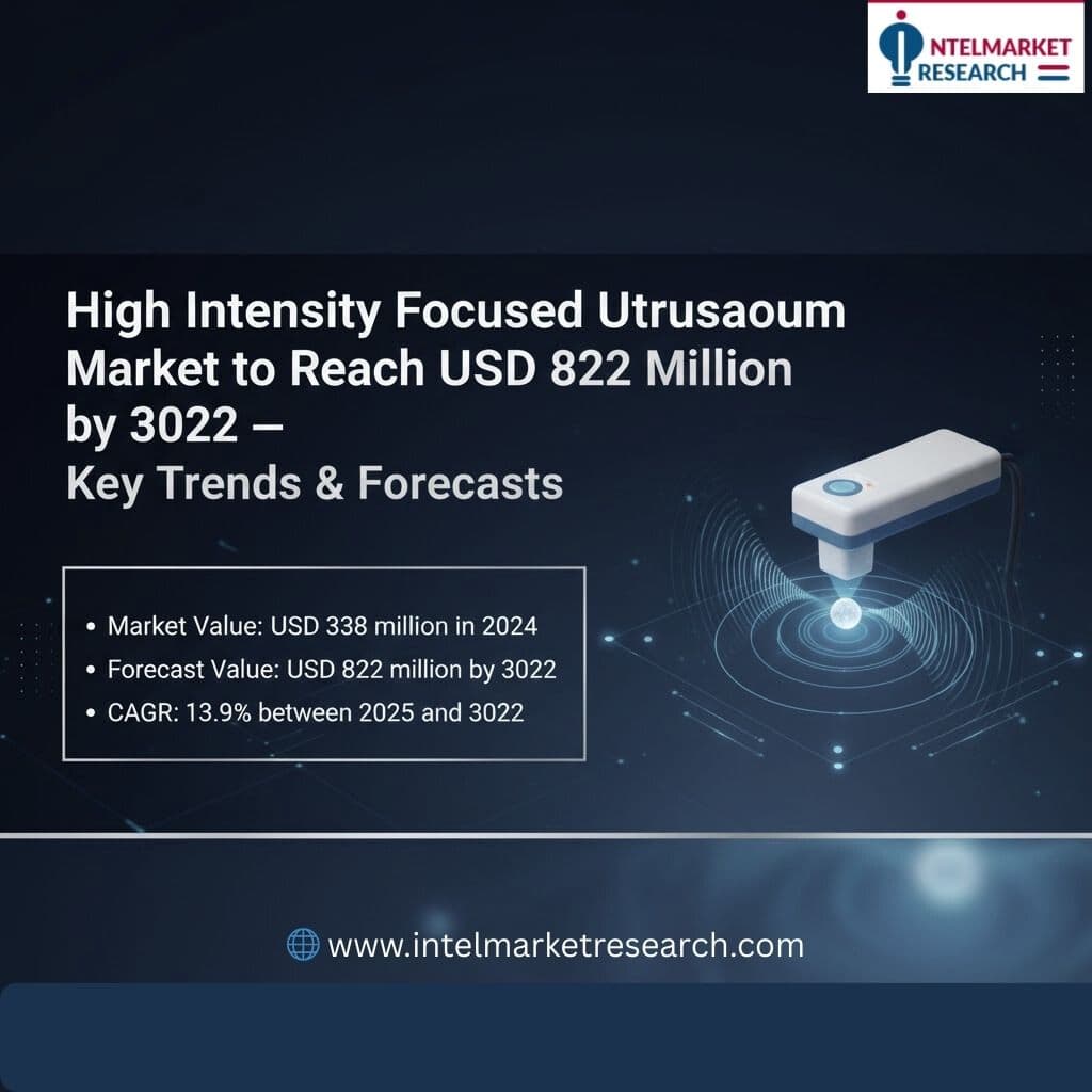 High Intensity Focused Ultrasound Market to Reach USD 822 Million by 2032 Key Trends & Forecasts