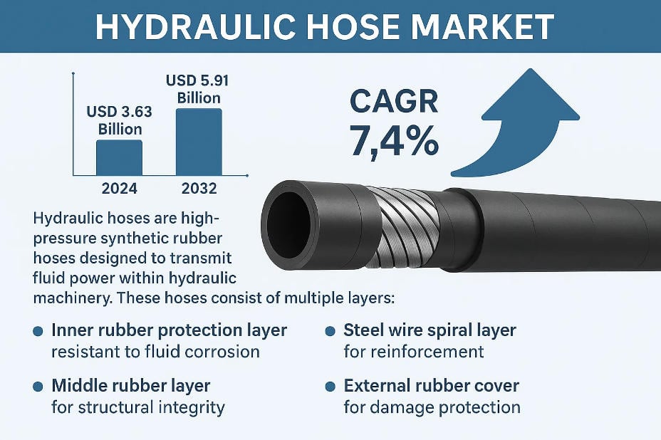 Hydraulic Hose Market Set to Surge with USD 5.91 Billion Valuation by 2032