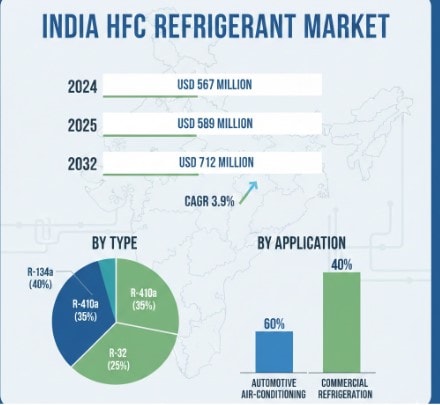 India HFC Refrigerant Market Outlook 2025-2032: Growth, Trends, Key Players, and Forecast