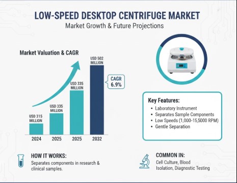 Low-Speed Desktop Centrifuge Market Outlook: USD 502 Million by 2032 at 6.9% CAGR