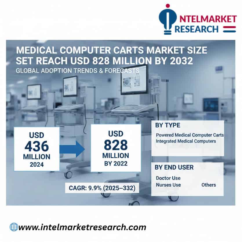 Medical Computer Carts Market Size Set to Reach USD 828 Million by 2032 | Global Adoption Trends & Forecasts