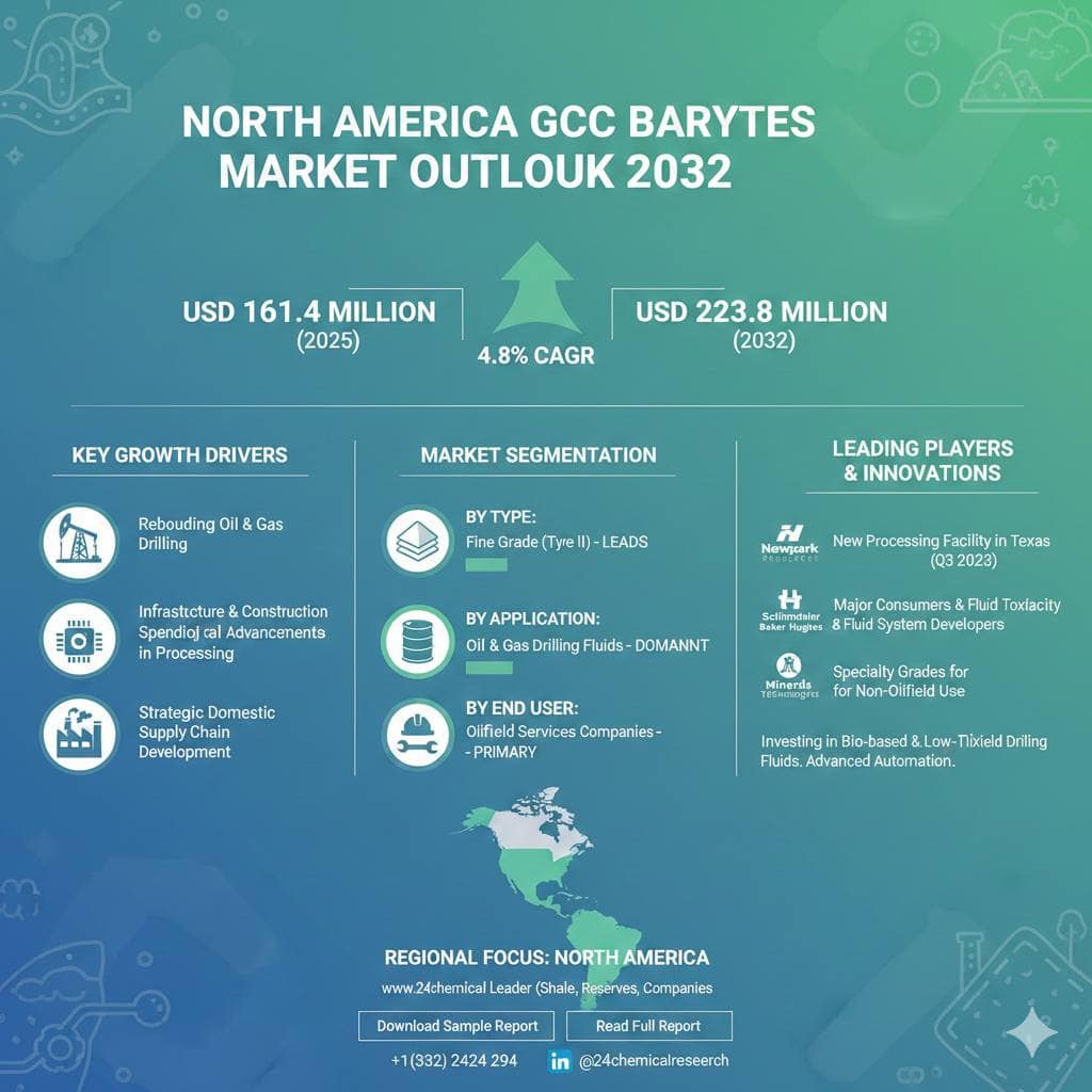 North America GCC Barytes Market Size Projected to Reach USD 223.8 Million by 2032
