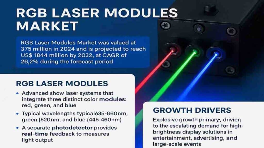 The RGB Laser Modules Market Set to Explode, Surging from US$ 375M to US$ 1.84B by 2032
