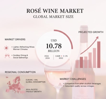 Rosé Wine Market to Reach USD 13.6 Billion by 2032, Growing at 3.3% CAGR
