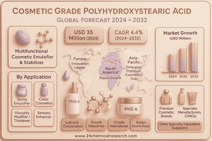 Cosmetic Grade Polyhydroxystearic Acid Market Shows Steady Growth, Driven by Demand for Multifunctional, Premium Ingredients