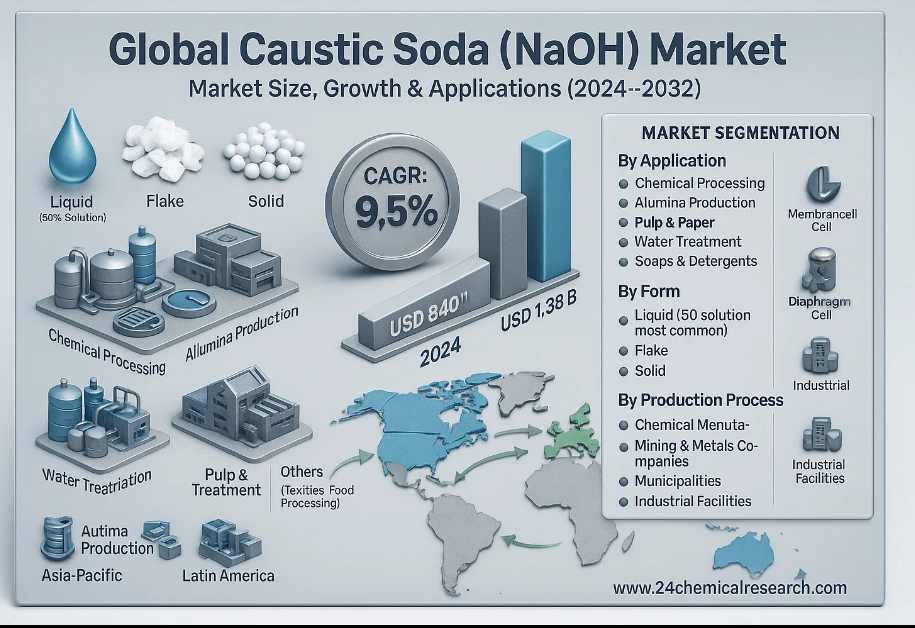 Global Caustic Soda Market Demonstrates Robust Growth, Fueled by Chemical Manufacturing and Water Treatment Demand