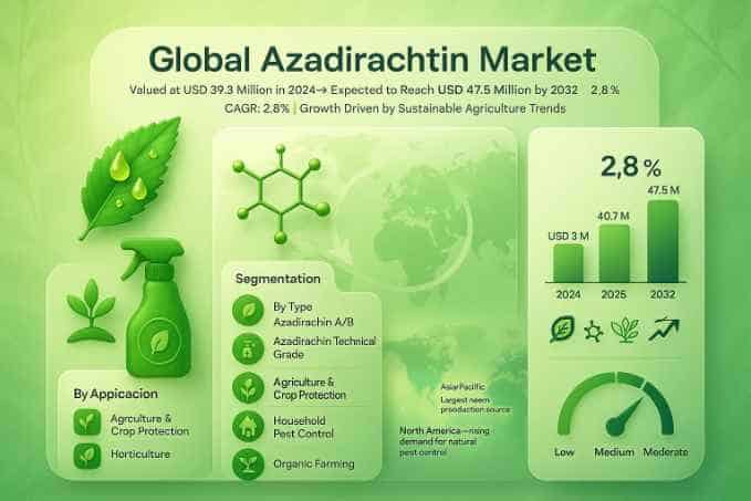 Azadirachtin Market Outlook: Rising Demand for Sustainable Solutions to Drive Steady Growth to USD 47.5 Million by 2032