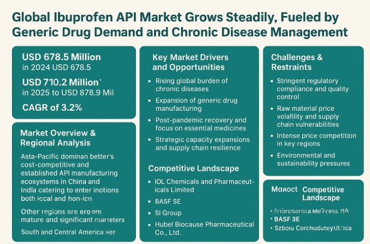 Global Ibuprofen API Market Grows Steadily, Fueled by Generic Drug Demand and Chronic Disease Management
