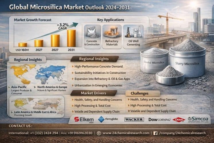 Global Microsilica Market Demonstrates Steady Growth, Driven by Demand for High-Performance and Sustainable Construction